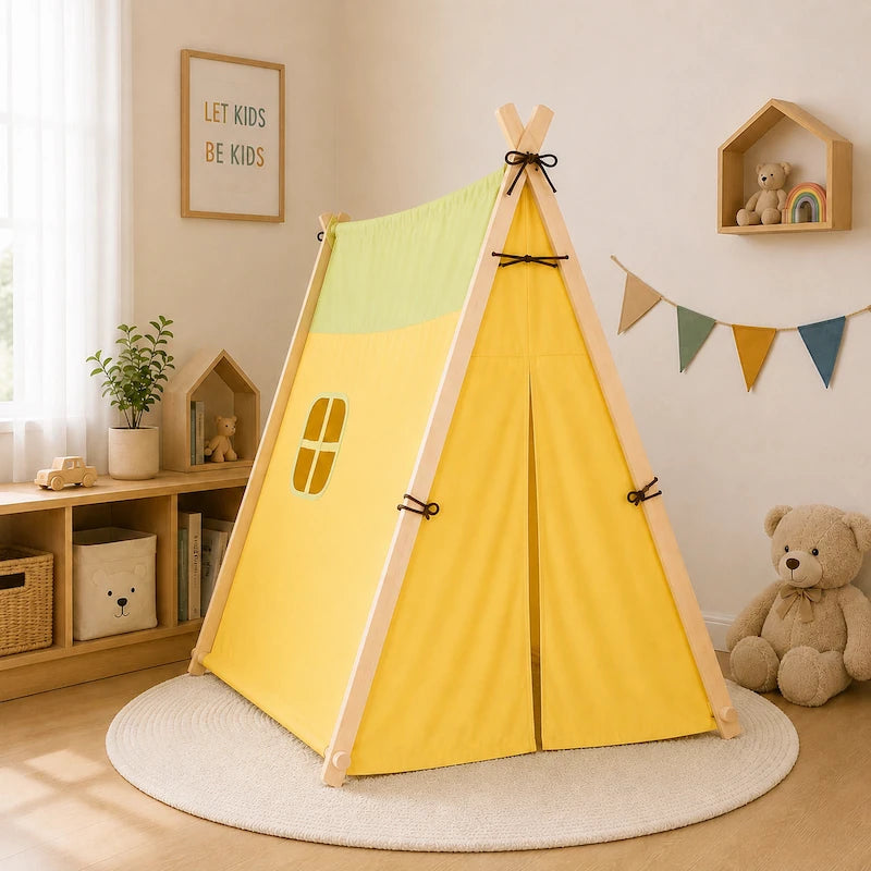 Yellow Square Playhouse Tent from iKids.co.za