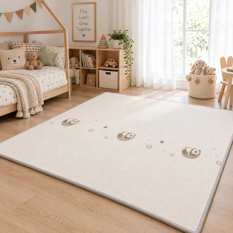 Large Rainbow Cottage & Panda Reversible Play Mat from iKids.co.za Double-Sided Soft Toddle Mat