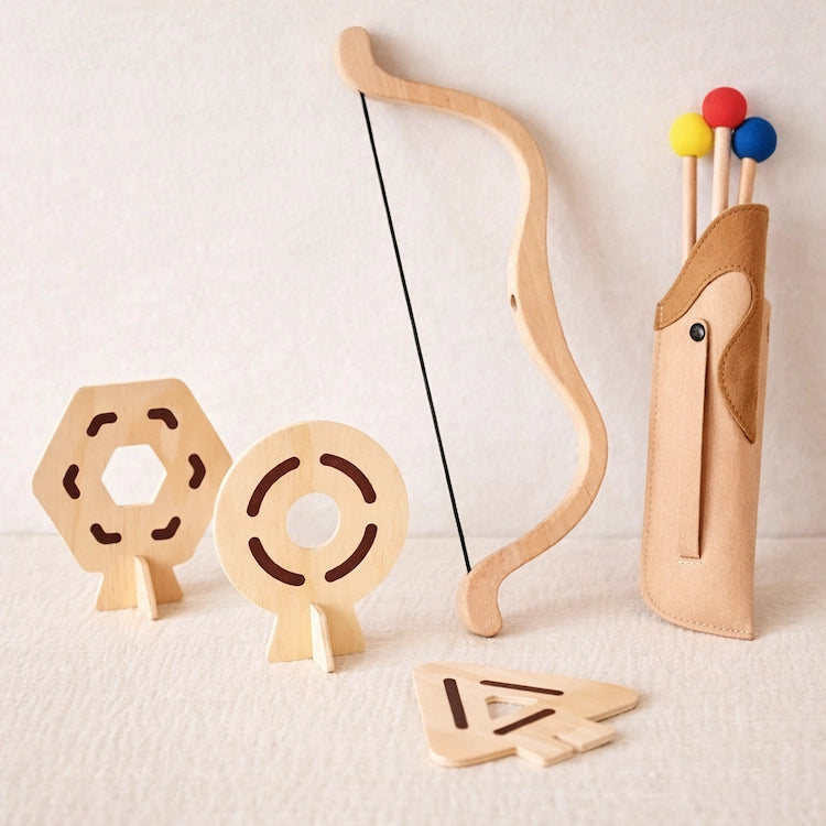 Wooden Archery Bow & Arrow Play Toy Set for Young Adventurers from iKids.co.za
