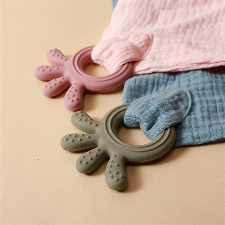 Baby Towel with Teether Ring | Blue - iKids
