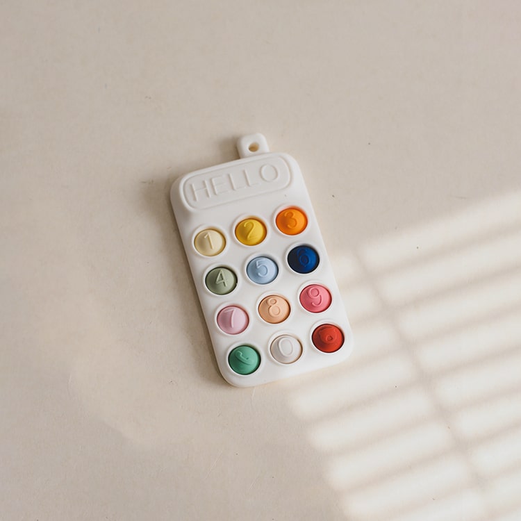 Beige Silicone Cell Phone Teether - iKids