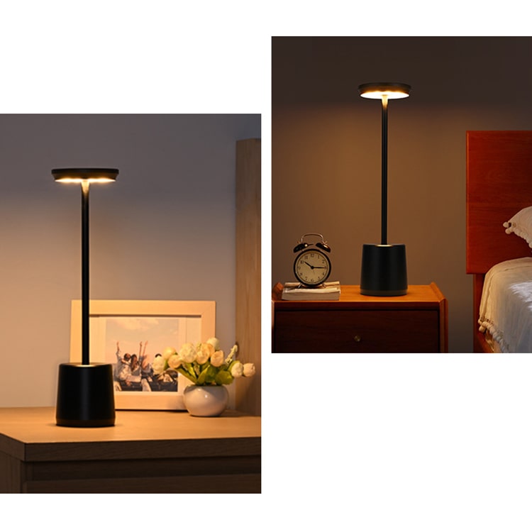 Black Rechargeable Metal Touch Table Lamp - iKids