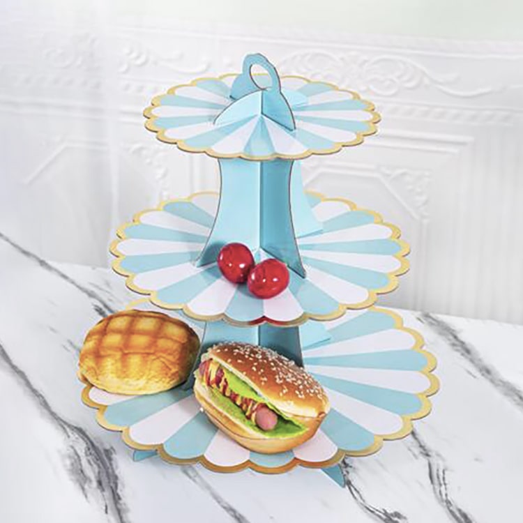 Paper Cake Stand | Blue | Three-Layer