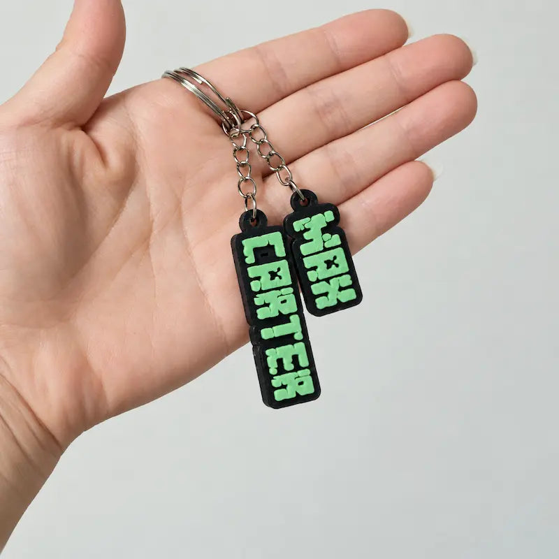 Personalised Minecraft Font Name Keychain