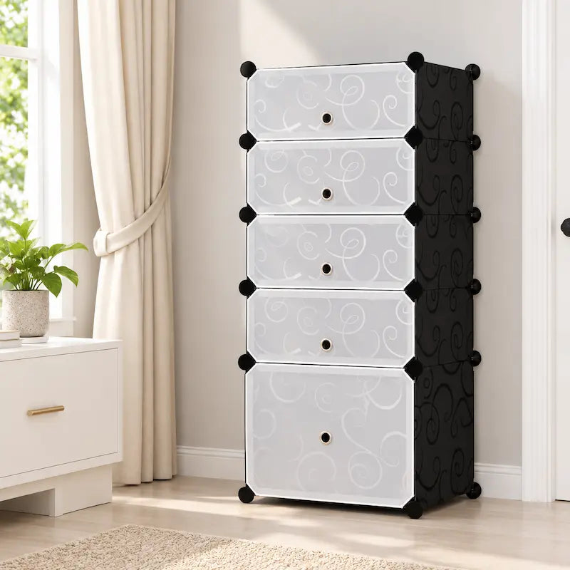 Creative Living 5 Tier Portable Shoe Storage Cabinet