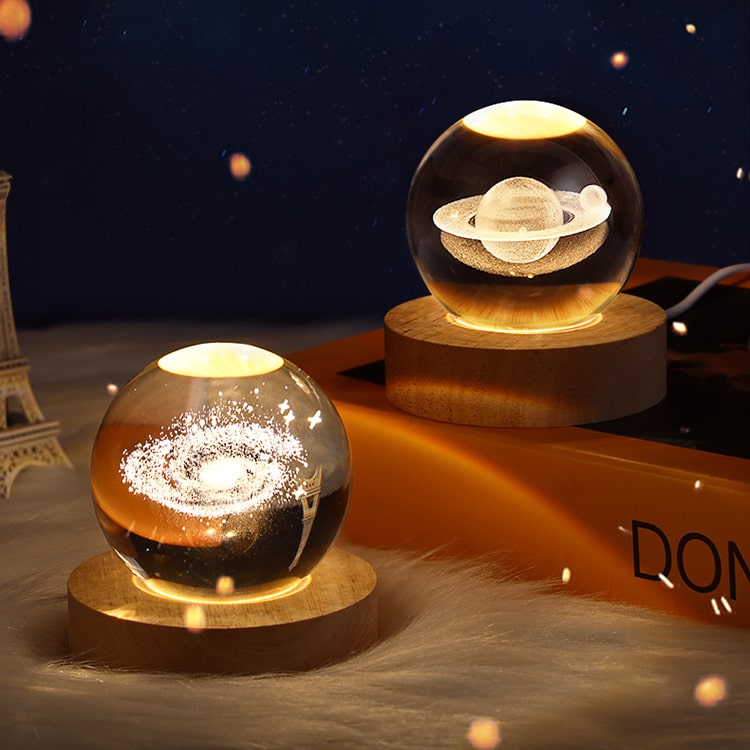 3D Universe Series Luminous Crystal Ball LED Night Light | Nebula - iKids