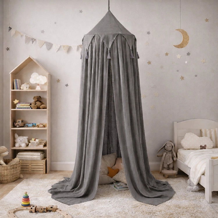 Grey Deluxe Hanging Tent Canopy in Nursery Room from iKids.co.za