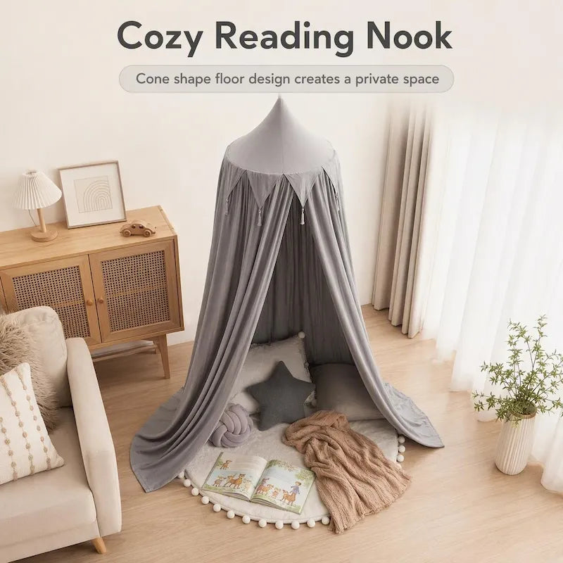 Grey Deluxe Hanging Tent Canopy in Nursery Room from iKids.co.za