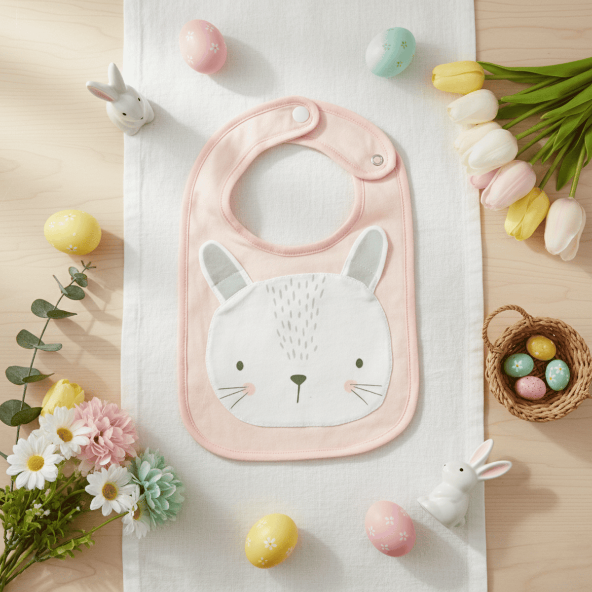 Forest Face Bib | Pink Rabbit
