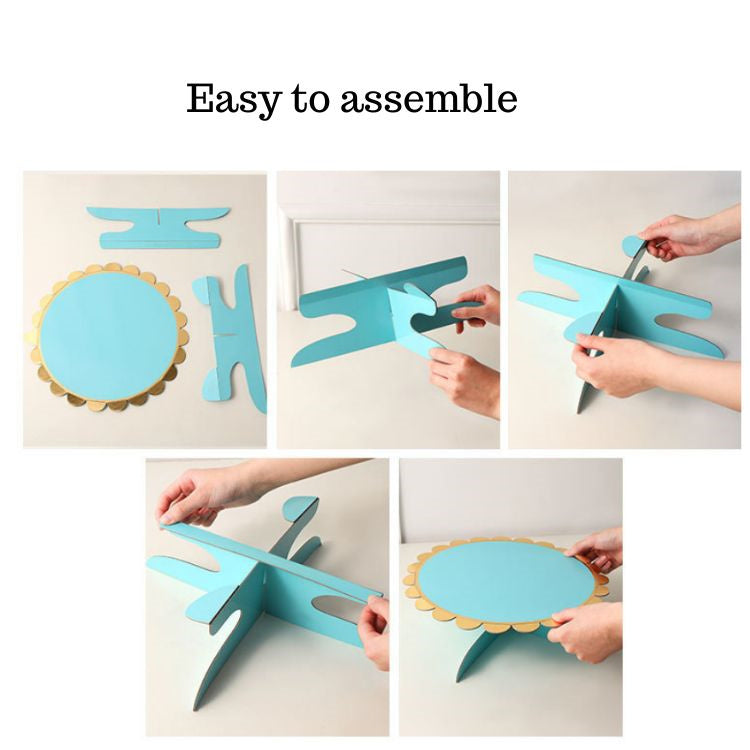 Paper Cake Stand | Blue | Single-Layer - iKids