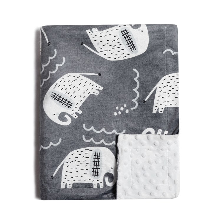 Big Minky Dot Blanket | Elephant - iKids