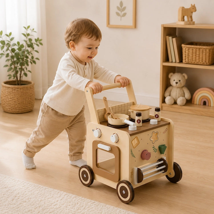 Wooden Activity Walker & Pretend Play Kitchen from iKids.co.za