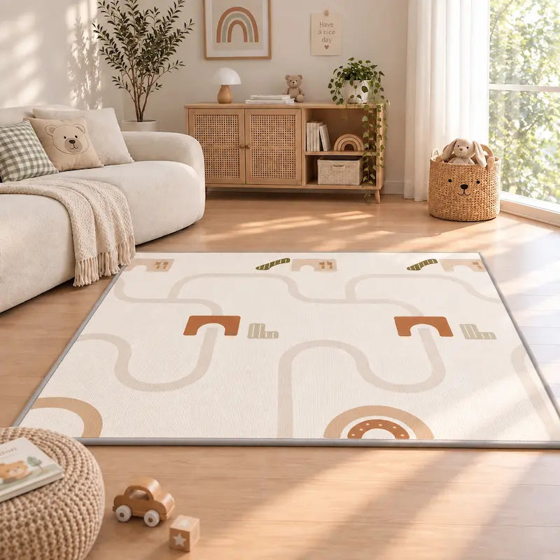 Candy Cottage & Geometric Reversible Play Mat from iKids.co.za for Toddle Play at Home, Double Sided Soft Play Ma