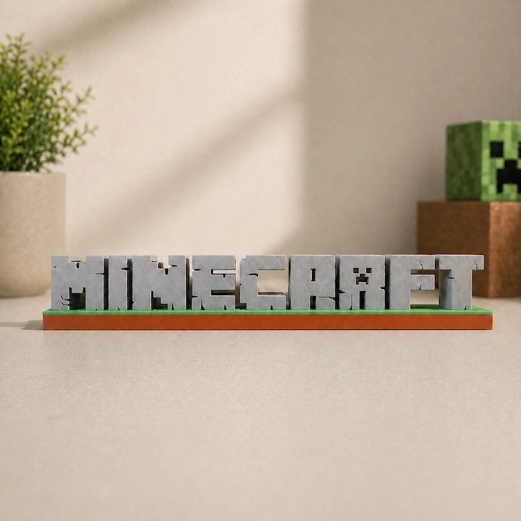 Custom 3D Printed Name Sign BlockCraft Font from iKids Studio