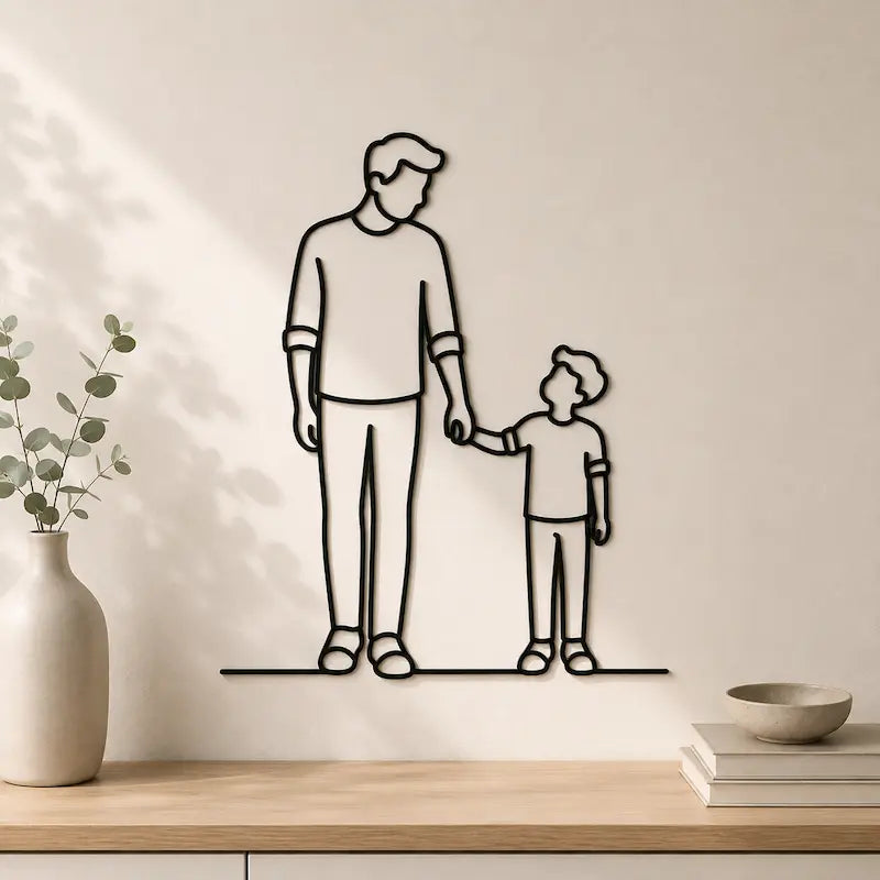 Minimal Family Wall Art Style 4 for Father & Son - iKids.co.za