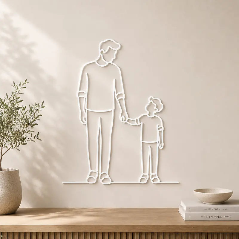 Minimal Family Wall Art Style 4 for Father & Son - iKids.co.za