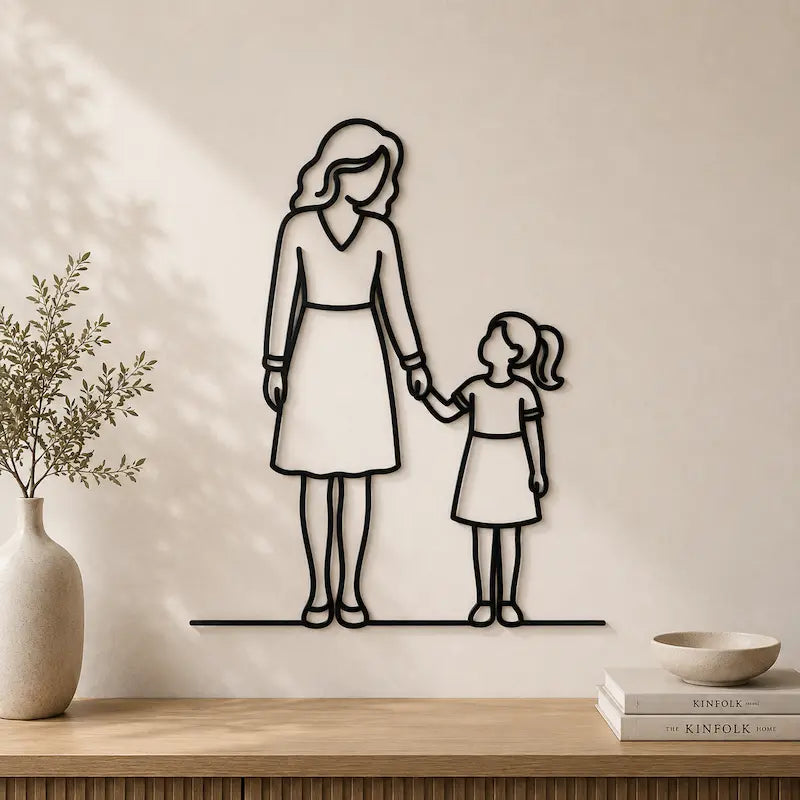 Minimal Family Wall Art Style 5 for Mother & Daughter - iKids.co.za