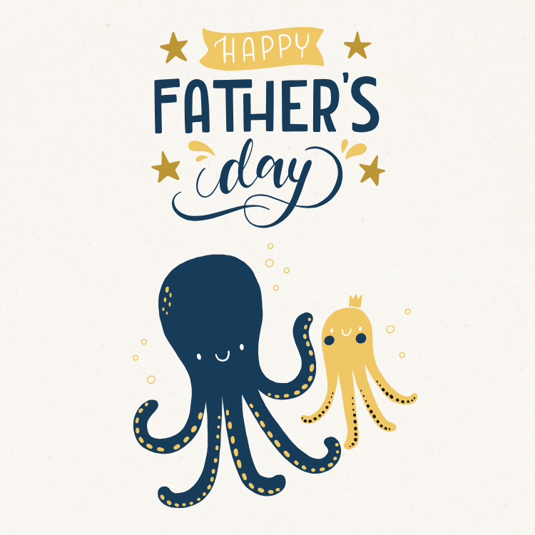 Ocean Father's Day Custom Birthday Card from iKids