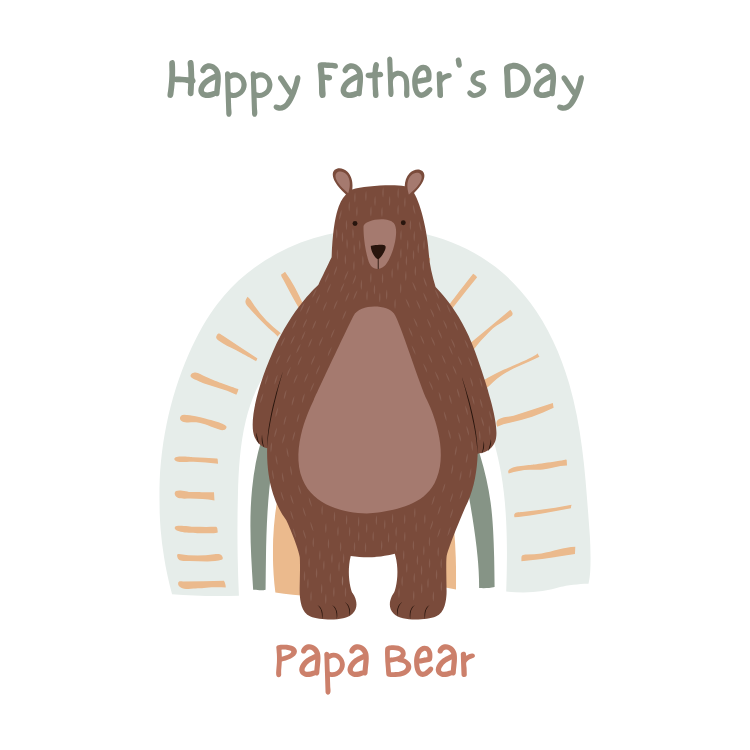 Papa Bear Custom Father’s Day Greeting Card from iKids