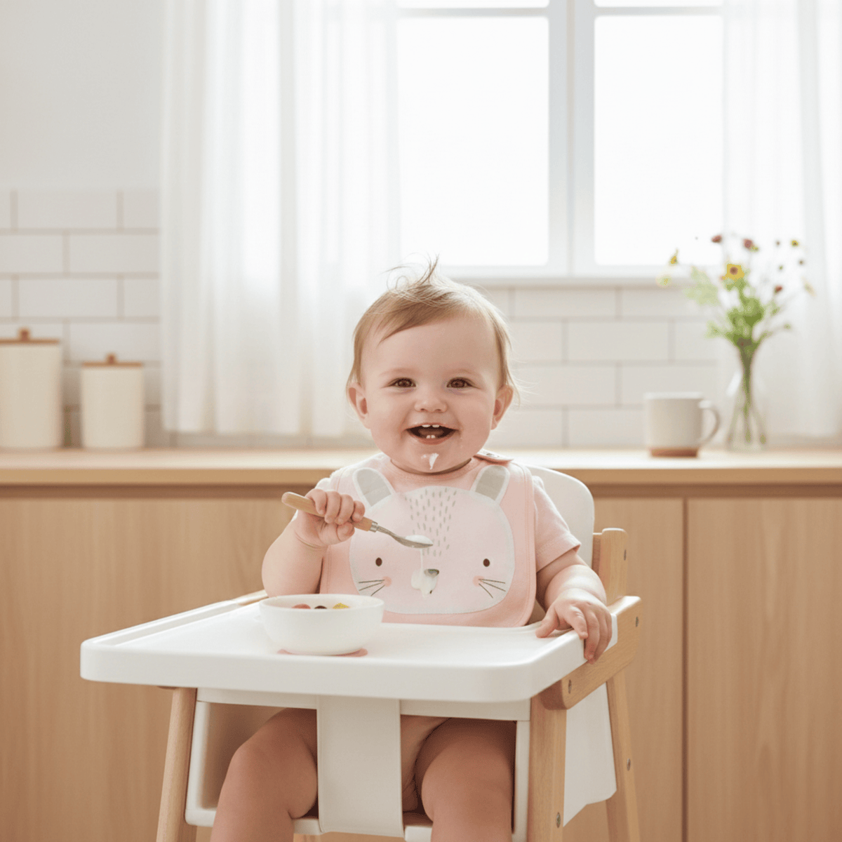 Forest Face Bib | Pink Rabbit