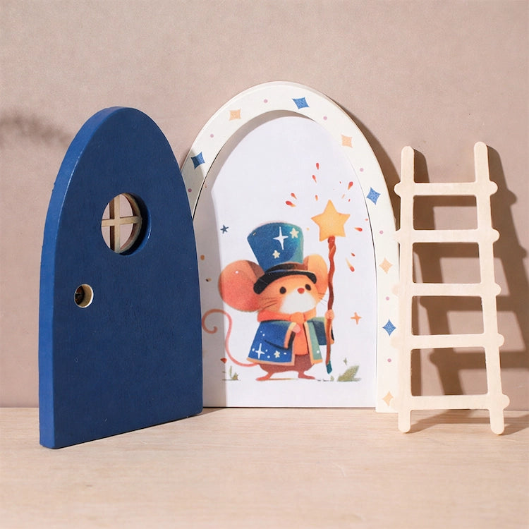 Blue Wooden Mini Fairy Door Set from iKids.co.za