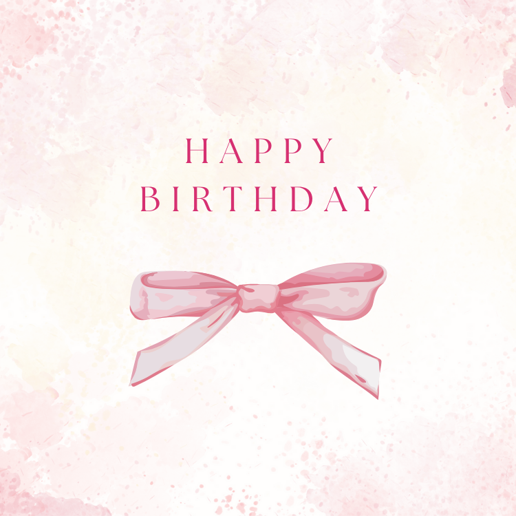 Pink Bow Custom Birthday Card from iKids