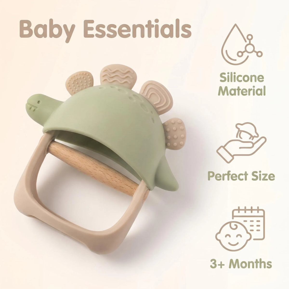 Green Baby Dinosaur Teether Toy from iKids.co.za