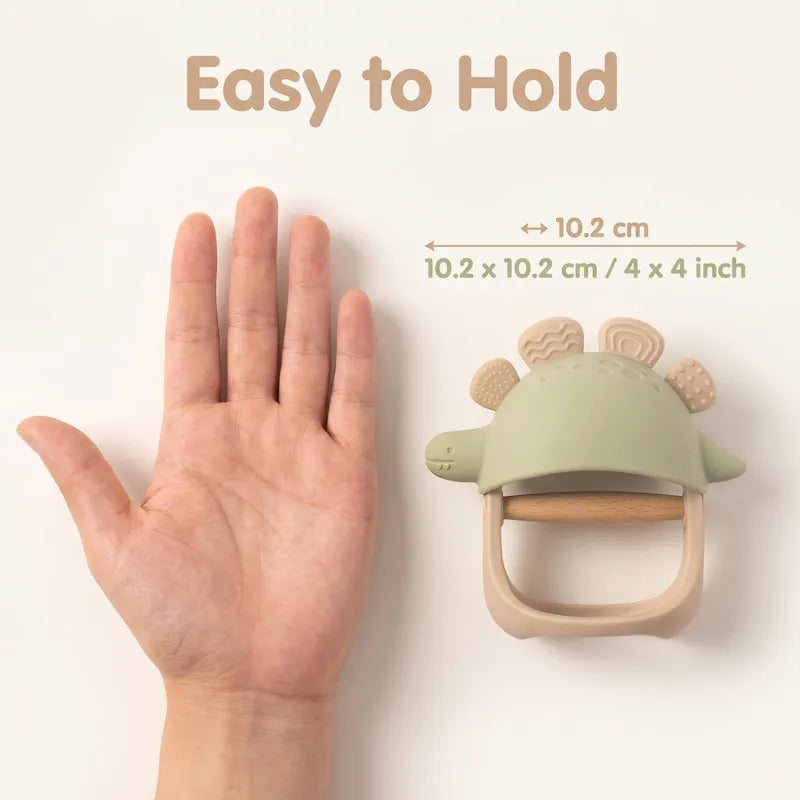 Green Baby Dinosaur Teether Toy from iKids.co.za