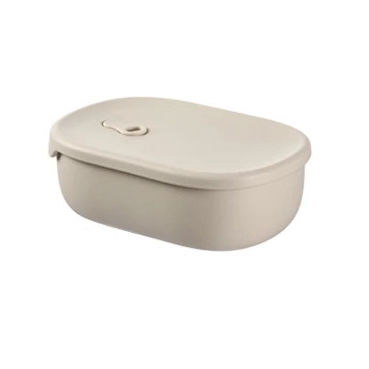 Grey Divided Sealed Silicone Lunch Box - iKids