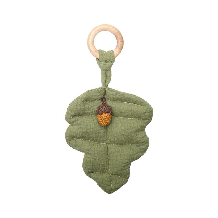 Bohemian Maple Leaf Teether | Olive Green - iKids