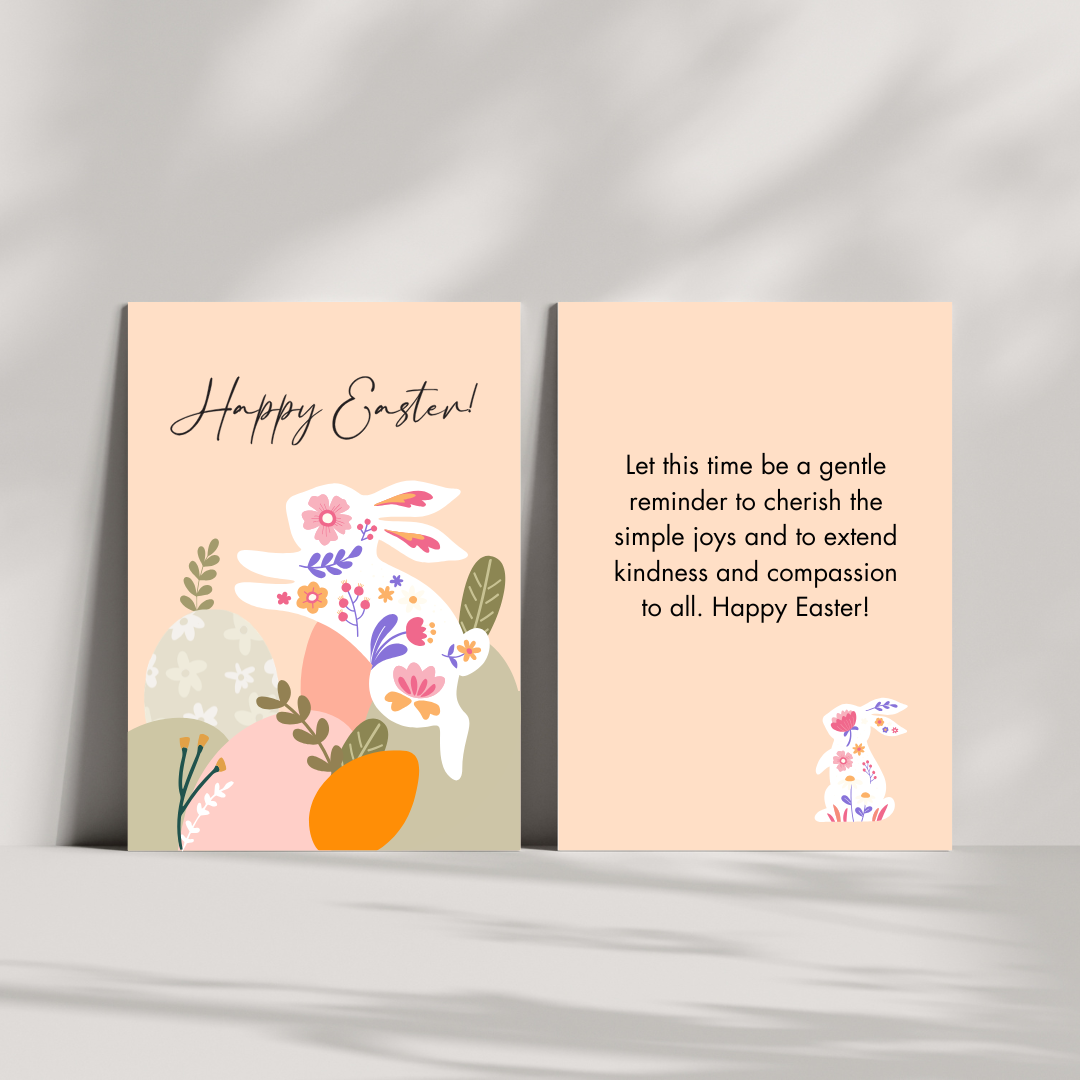 Easter card for kids, handmade Easter greeting card, Easter bunny card, kids holiday card, Easter gift for teacher, DIY Easter card, children’s greeting card, Easter stationery