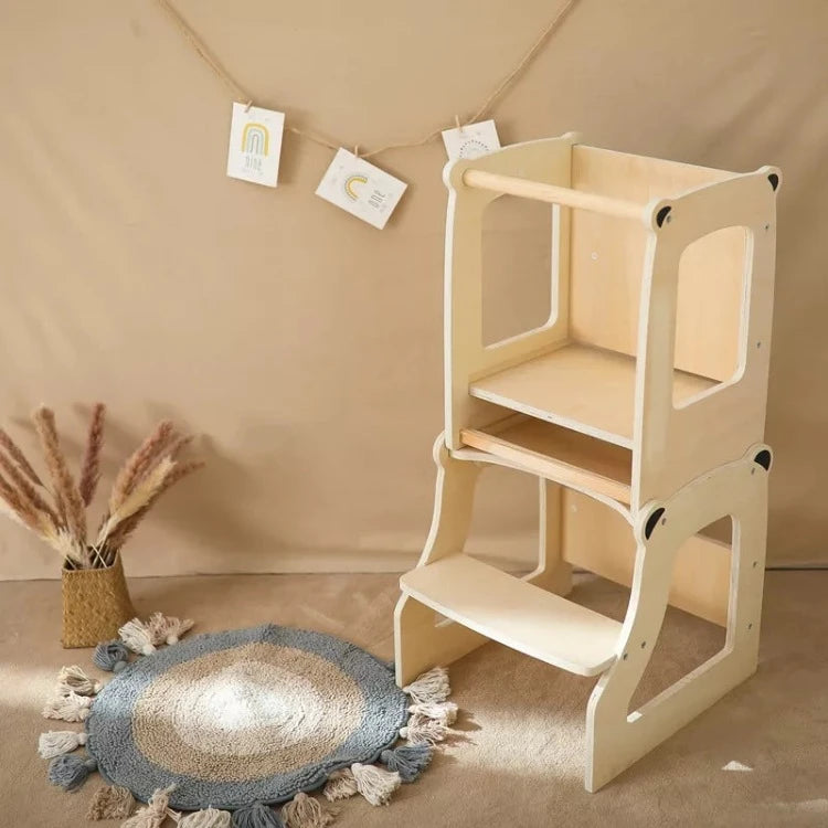 Wooden Multi-Function Learning Step Stool - iKids
