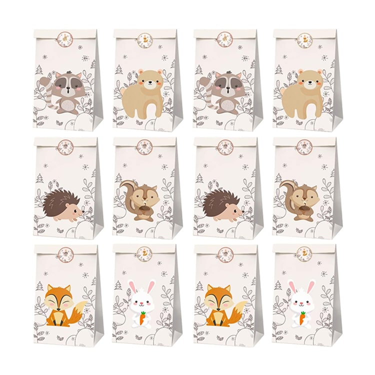 Paper Party Bag | Woodland Animal | 12 Pcs - iKids