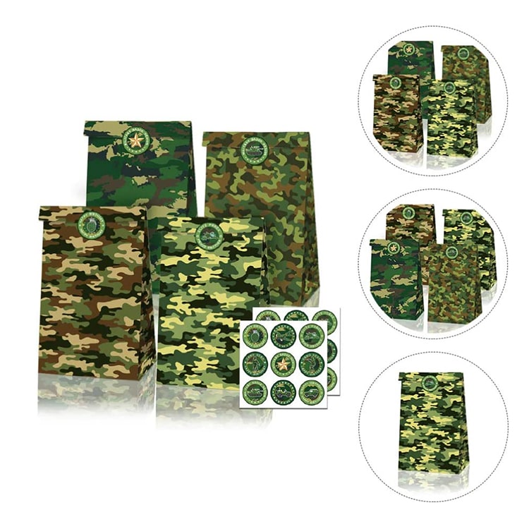 Paper Party Bag | Camouflage | 12 Pcs - iKids