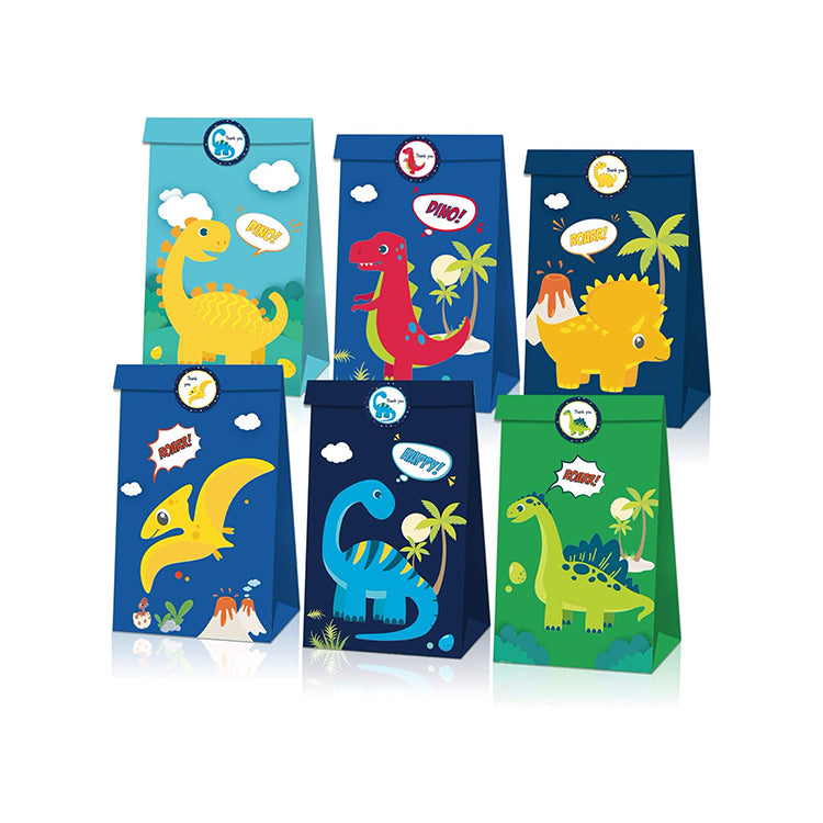 Paper Party Bag | Cute Dinosaur | 12 Pcs - iKids