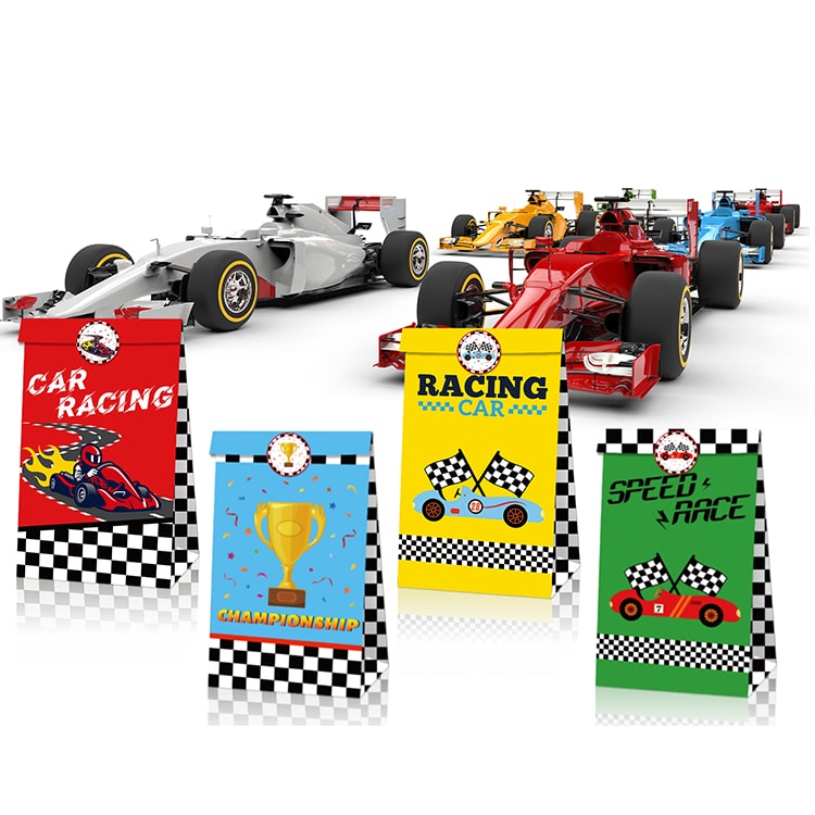 Paper Party Bag | Racing Car Theme | 12 Pcs - iKids