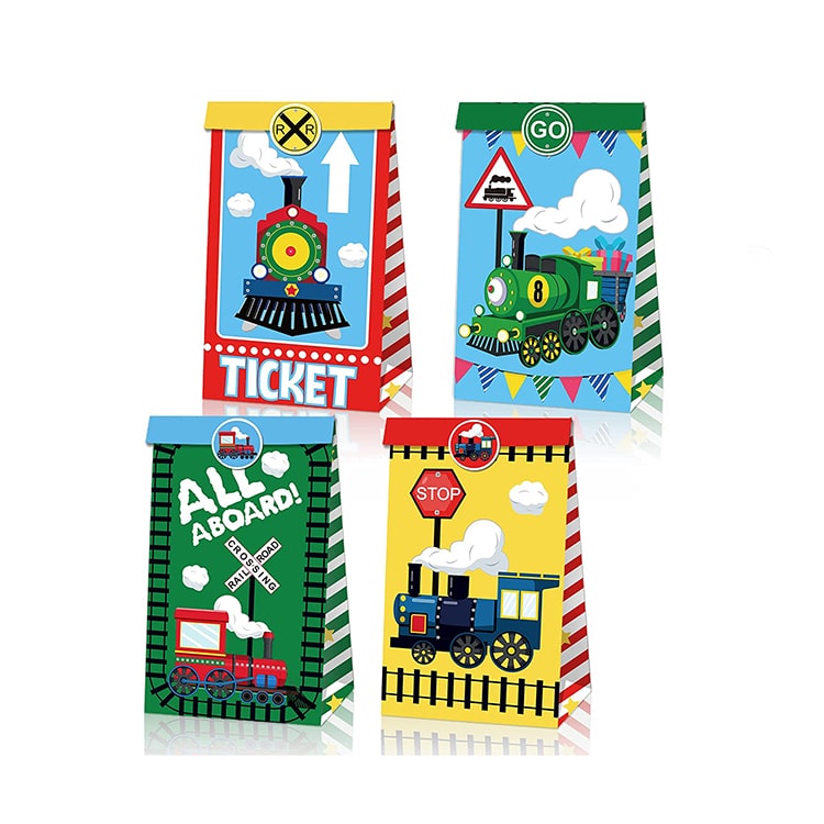 Paper Party Bag | All Aboard Train | 12 Pcs - iKids