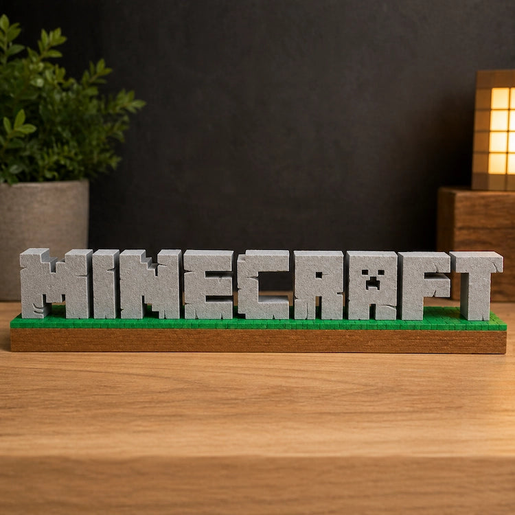 Custom 3D Printed Name Sign BlockCraft Font from iKids Studio