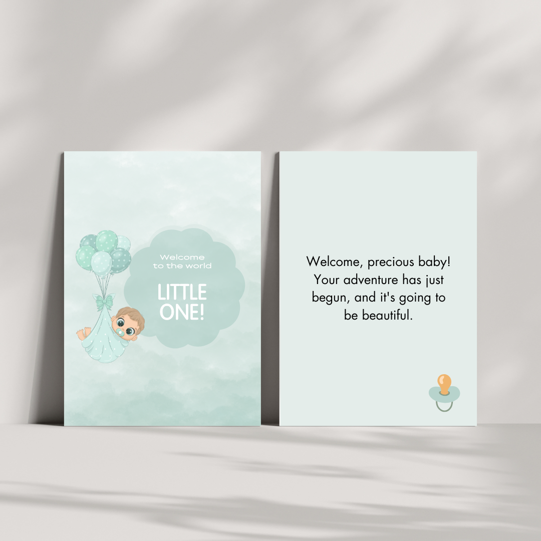 Baby Boy Custom Welcome Greeting Card from iKids