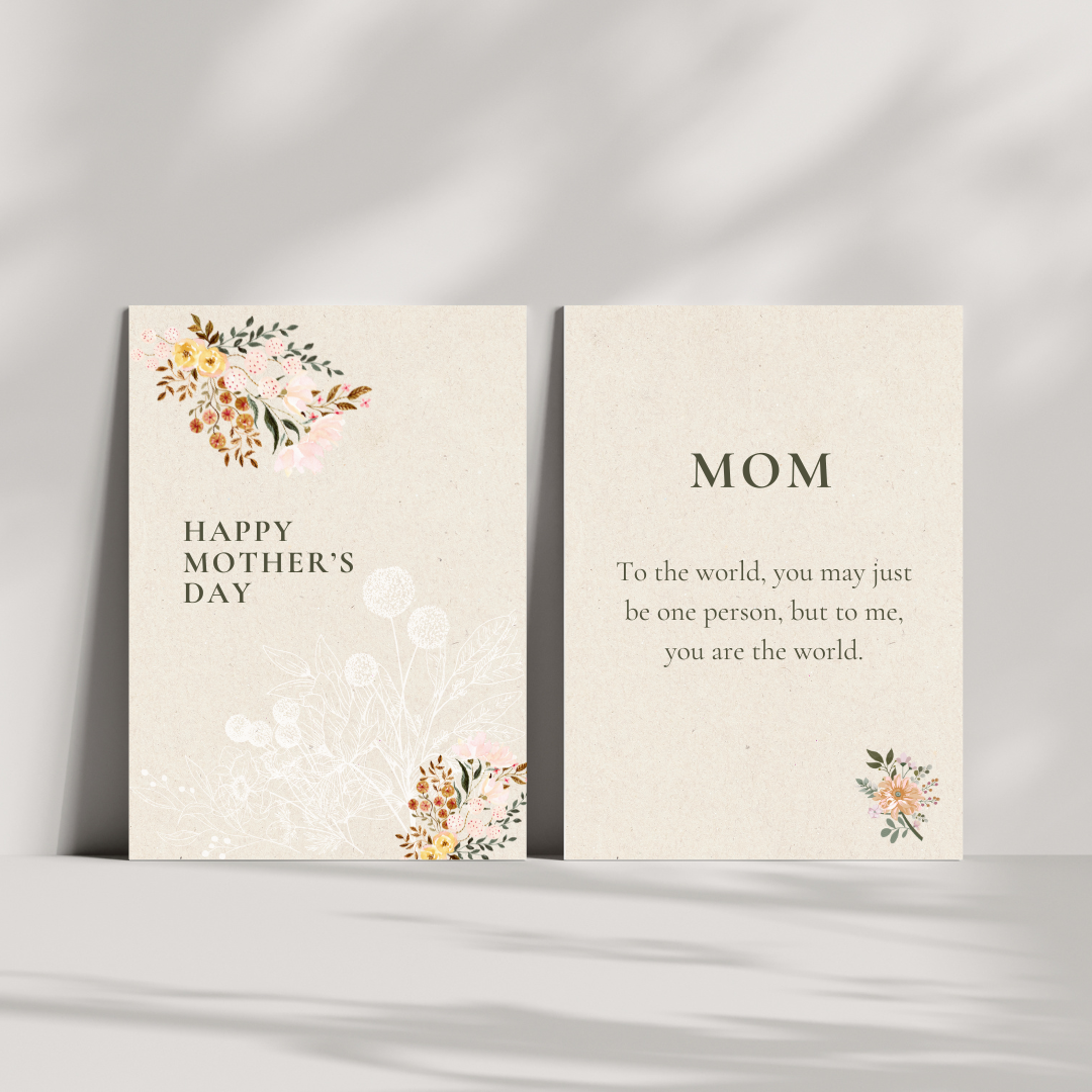 Elegant Floral Mother's Day Custom Birthday Card from iKids