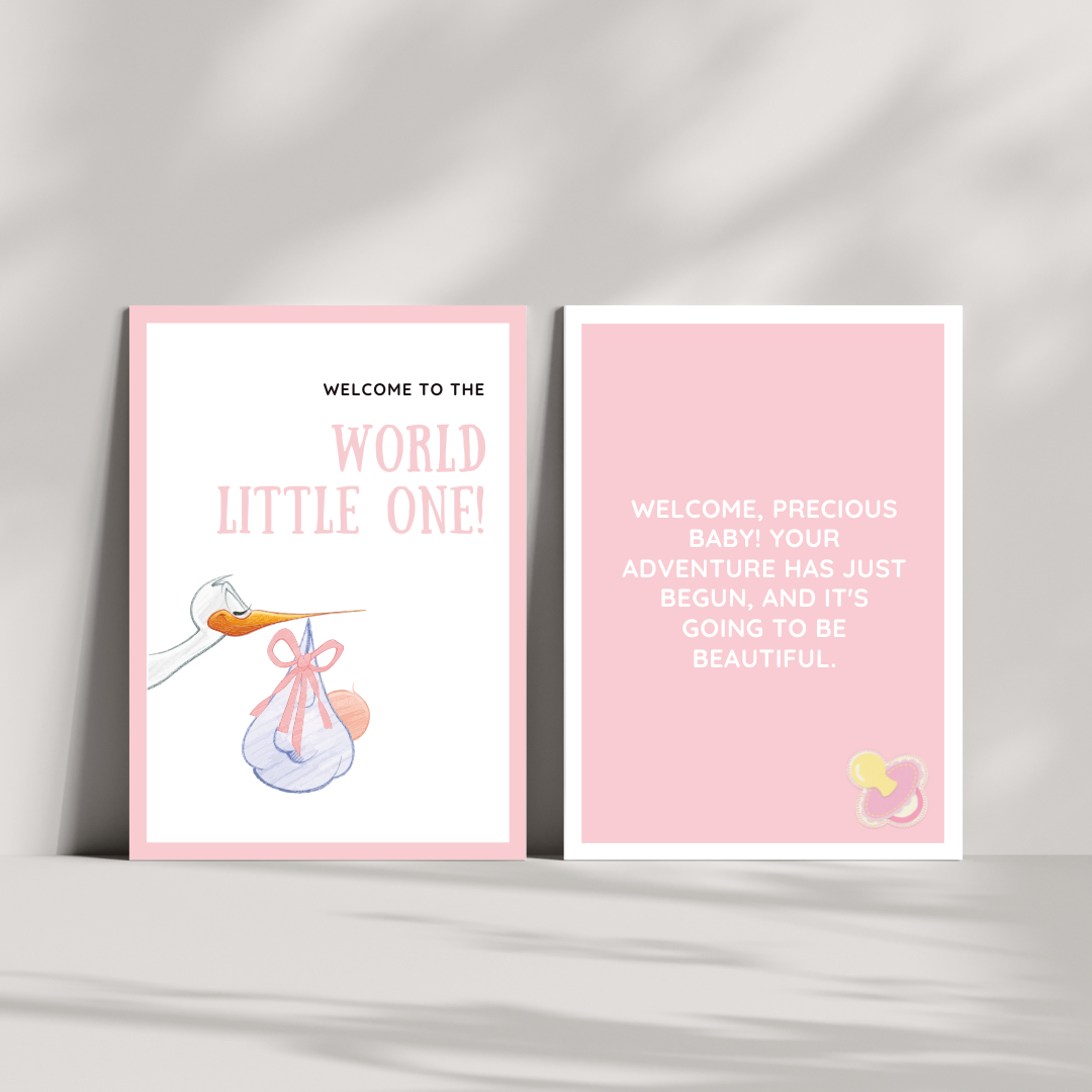 Baby Girl Custom Welcome Greeting Card from iKids
