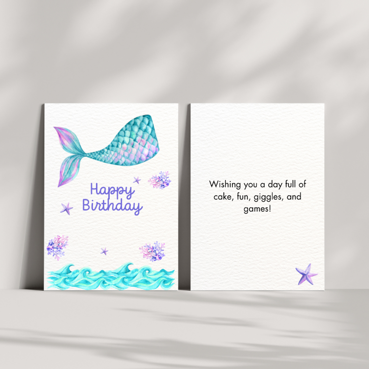 Mermaid Custom Birthday Card from iKids
