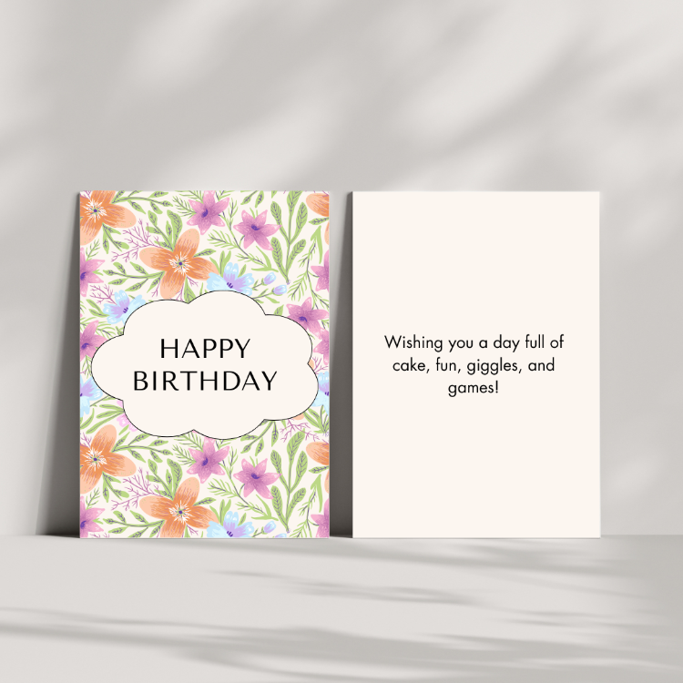 Flowers Custom Birthday Card from iKids