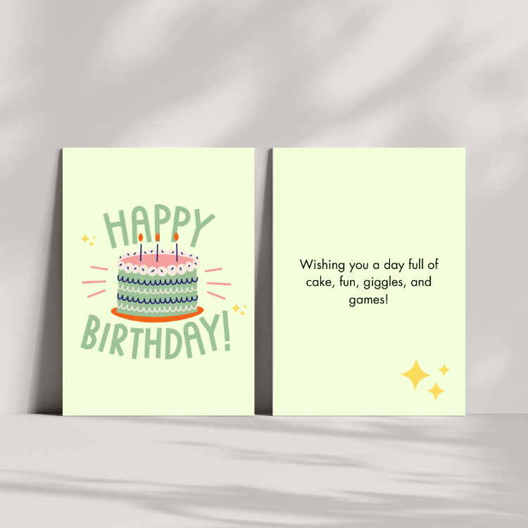 Green Custom Birthday Card from iKids