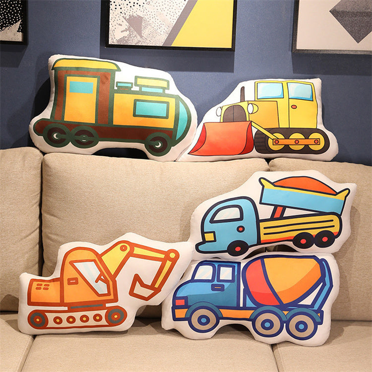 Cartoon Stuffed Vehicle Pillow | Excavator - iKids