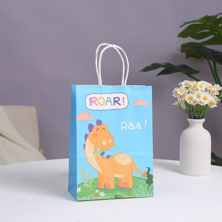 Kraft Paper Party Bag | Dinosaur | 12 Pcs - iKids