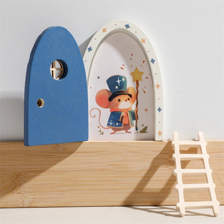 Blue Wooden Mini Fairy Door Set from iKids.co.za