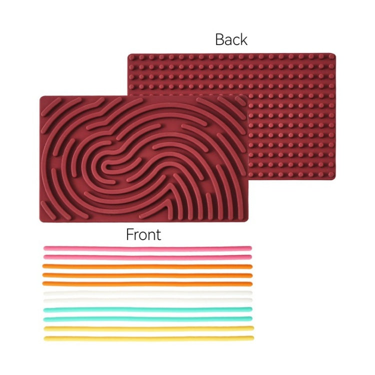 Red textured mat shown from front and back on a white background