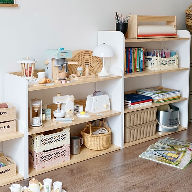 Open-Back Kids Bookshelf | Medium Montessori Shelf - iKids