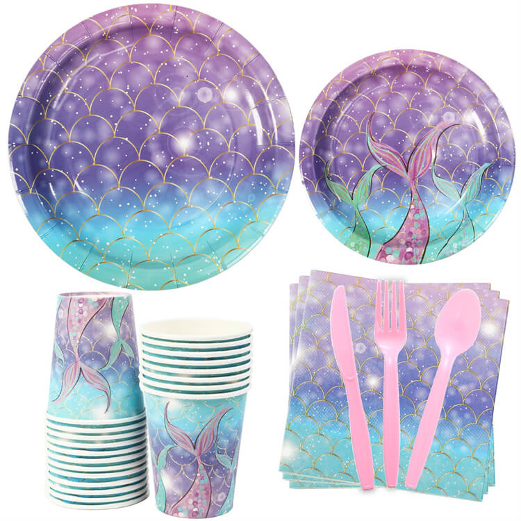 Party Tableware | Mermaid | 16 guests - iKids